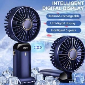 Handheld Mini Fan With LED Digital Display
